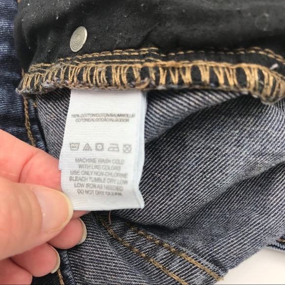 Free People Striped Denim Distressed Shorts - Picture 6 of 6